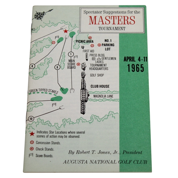 1965 Masters Tournament Spectator Guide - Jack Nicklaus Winner