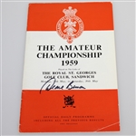 Deane Beman Signed 1959 British Amateur at Royal St. George's Program with Draw Sheet JSA ALOA