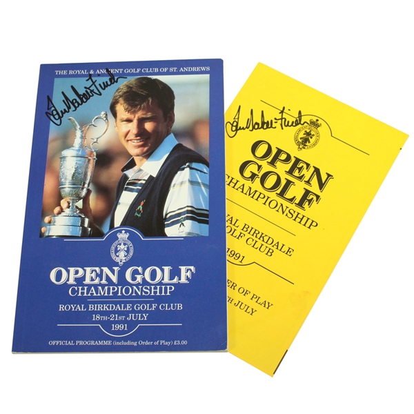 Ian Baker-Finch Signed 1991 OPEN Championship Program & Pairing Sheet JSA ALOA