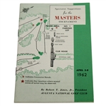 1962 Masters Tournament Spectator Guide - Arnold Palmer Winner