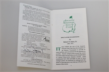 Nick Faldo Signed 1996 Masters Tournament Spectator Guide JSA ALOA