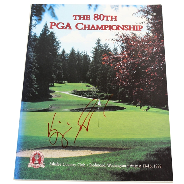 Vijay Singh Signed 1998 PGA Championship at Sahalee CC Official Program JSA ALOA