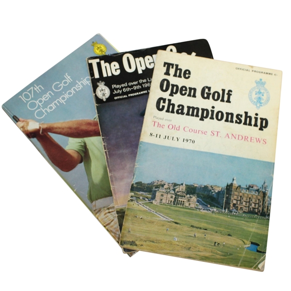 1966, 1970, & 1978 OPEN Championship Programs - Nicklaus Victories