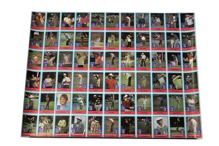 1982 Complete Uncut Golf Card Sheet Including Statistical Leader Cards