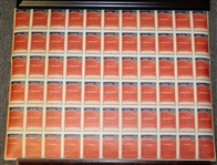 1982 Complete Uncut Golf Card Sheet Including Statistical Leader Cards