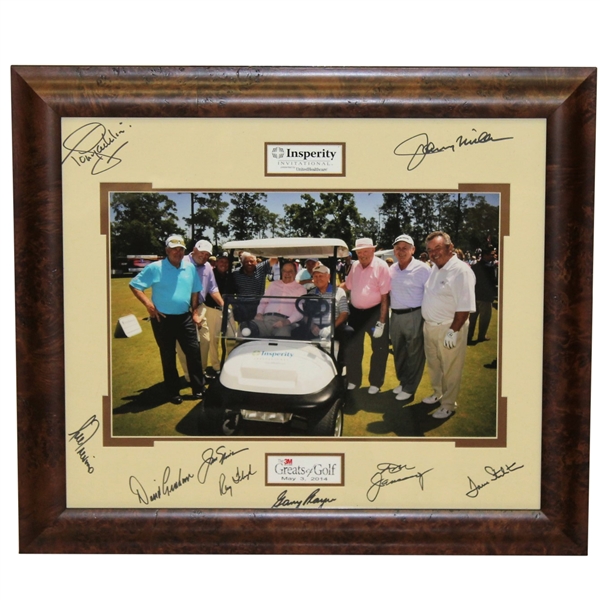 Multi-Signed 2014 The 3M Greats of Golf Photo - Stars with President Bush - Framed JSA ALOA