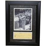 Ben (William B.) Hogan Signed Check to Town of West Hills with Photo - Framed JSA ALOA