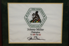 Johnny Miller Signed 1973 US Open Record 63 Commemorative Flag - Framed JSA ALOA