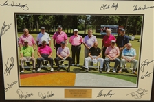 Multi-Signed 2017 Insperity Invitational 'Greats of Golf' Pictures - Framed JSA ALOA