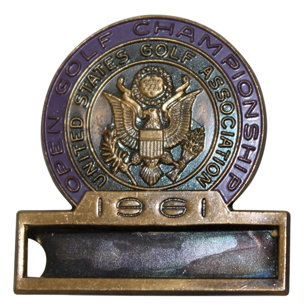 Deane Bemans 1961 US Open at Oakland Hills Contestant Badge - Gene Littler Winner 