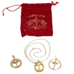 Deane Bemans 1985 Ryder Cup at The Belfry Wife Gift - 14k Gold Necklace & Two Pendants