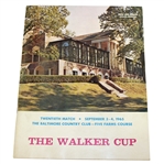 Deane Bemans 1965 The Walker Cup at Baltimore CC Official Program