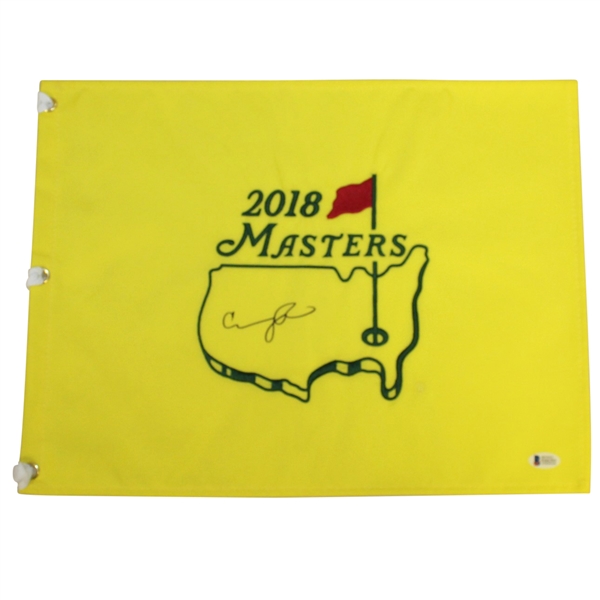 Condoleeza Rice Signed 2018 Masters Embroidered Flag BECKETT #E66201