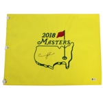 Condoleeza Rice Signed 2018 Masters Embroidered Flag BECKETT #E66201