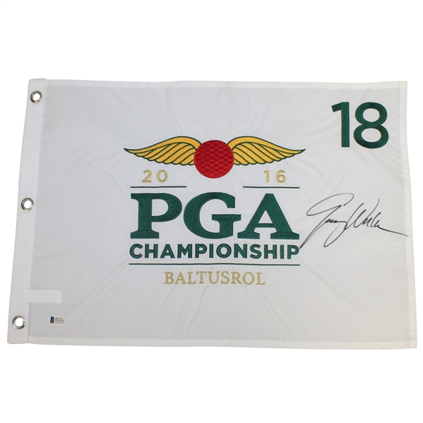 Jimmy Walker Signed 2016 PGA Championship at Baltusrol Embroidered Flag BECKETT #D61629