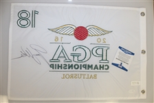 Jimmy Walker Signed 2016 PGA Championship at Baltusrol Embroidered Flag BECKETT #D61629