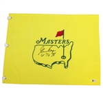 Gary Player Signed Undated Masters Embroidered Flag with 61 74 78 Notation BECKETT #E66214