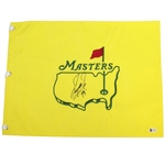 Fuzzy Zoeller Signed Undated Masters Embroidered Flag with 79 Notation BECKETT #E66177