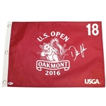 Dustin Johnson Signed 2016 US Open Red Screen Flag BECKETT #E66340