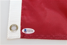Dustin Johnson Signed 2016 US Open Red Screen Flag BECKETT #E66340