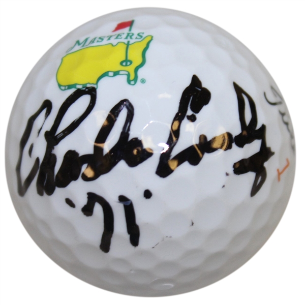 Charles Coody Signed Masters Logo Golf Ball with 71 Notation BECKETT #E66292