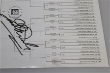 Tiger Woods & Earl Woods Dual Signed 1995 US Amateur Starting Sheet/Bracket JSA ALOA