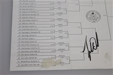 Tiger Woods & Earl Woods Dual Signed 1995 US Amateur Starting Sheet/Bracket JSA ALOA