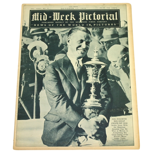 Bobby Jones 1930 Grand Slam Mid-Week Pictorial Cover - October 11th