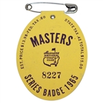 1965 Masters Tournament Series Badge #8227 - Jack Nicklaus Winner