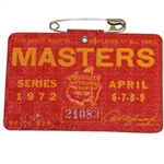 1972 Masters Tournament Series Badge #21083 - Jack Nicklaus Winner