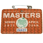 1977 Masters Tournament Series Badge #24427 - Tom Watson Winner