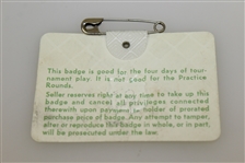 1978 Masters Tournament Series Badge #22350 - Gary Player Winner