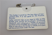 1979 Masters Tournament Series Badge #23480 - Fuzzy Zoeller Winner