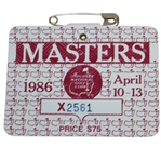 1986 Masters Tournament Series Badge #X2561 - Jack Nicklaus Winner - 6th Green Jacket