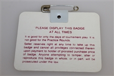 1986 Masters Tournament Series Badge #X2561 - Jack Nicklaus Winner - 6th Green Jacket