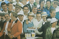 'The Reunion of Golf' Ltd Ed Print Signed by Artist Paul MacWilliams #344/950 Framed