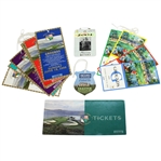 Tiger Slam Ticket/Badge Set - 2000 US Open, British Open, PGA & 2001 Masters