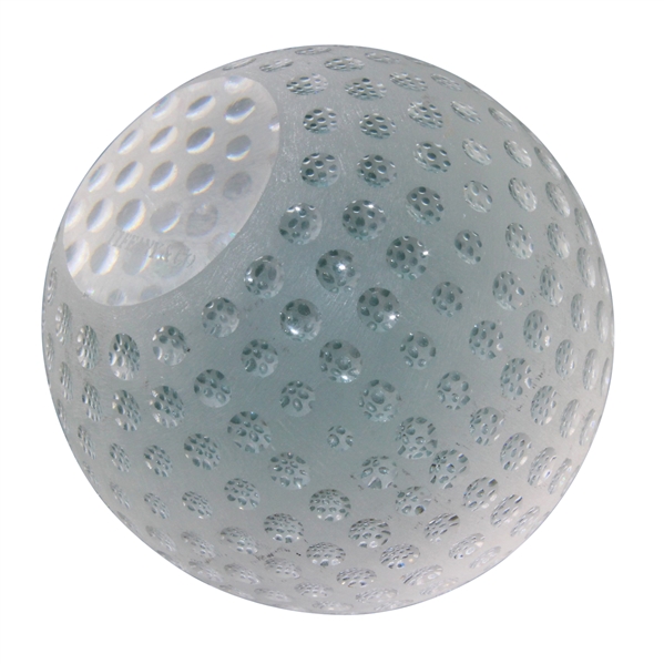 Tiffany & Co Luxury Leaded Crystal Art Glass Golf Ball Paperweight