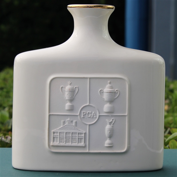 Grand Slam Decanter Depicting Major Trophies for Grand Slam of Golf by Artist Bill Waugh
