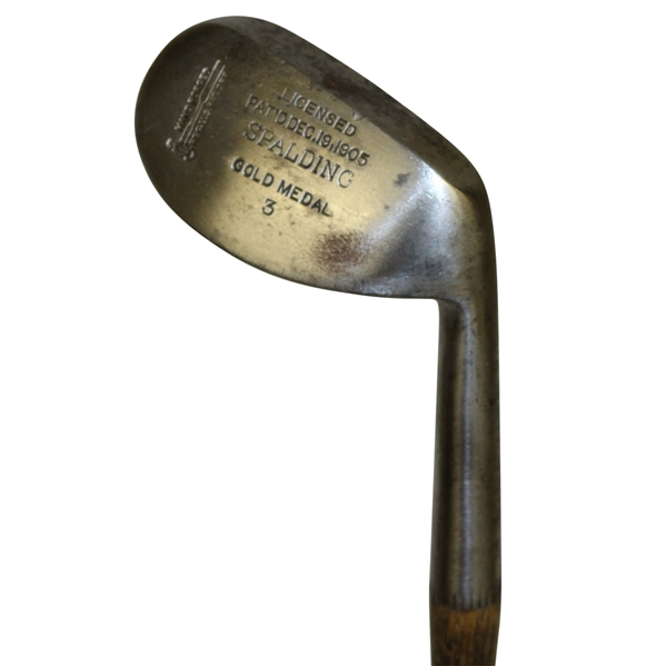 Spalding Concave Face Gold Medal Mashie 3 - Pat Dec. 19, 1905 with Shaft Stamp