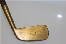 Spalding Mark Deep Smooth Face Brass Blade Putter - Circa Late 1890's