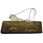 Vintage Golfing on Ice Italian Sunglass Case with Glasses