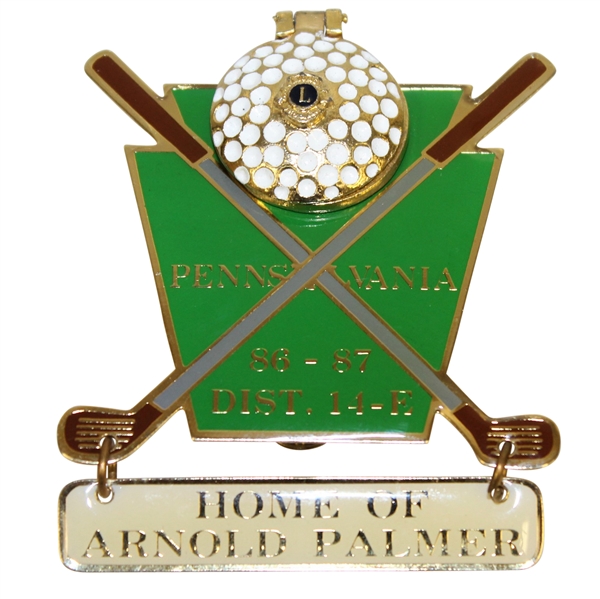 Lot Detail - Arnold Palmer 'We're All Part of Arnie's Army' Member's Lion Club - Latrobe, PA Pin