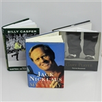 Jack Nicklaus, Gary Player, & Billy Casper Signed Golf Books JSA ALOA