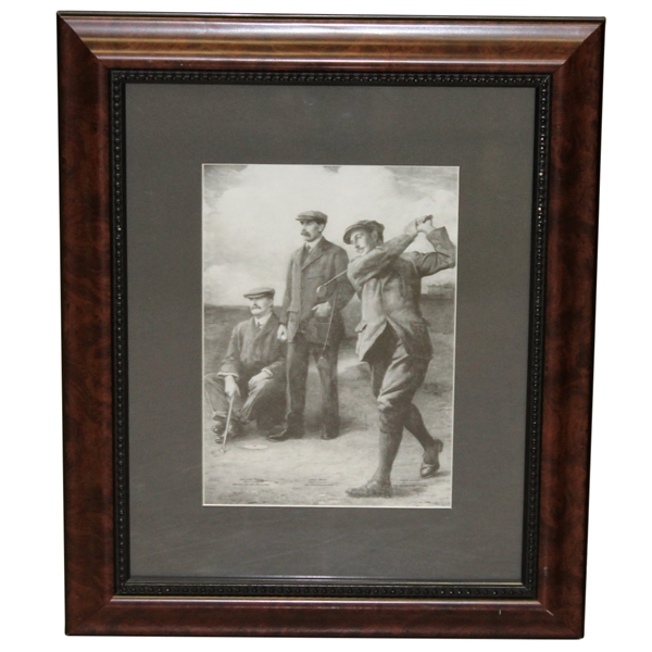 Braid, Vardon, & Taylor Triumvirate Clement Flower 1913 Presentation Photo - Framed