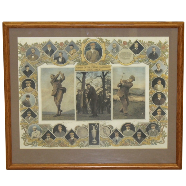 The Jubilee of the Golfing Championship 1860-1910 with Great Triumvirate - Framed