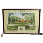 1999 PGA Championship Steve Lotus Poster with Tiger Woods Wedge Club - Framed