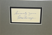 Gene Sarazen Signed Card with 11x14 B&W Photo - Matted JSA ALOA