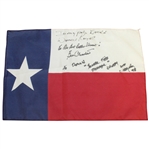 Ben Crenshaw Signed Texas Cloth State Flag to Don Cherry JSA ALOA