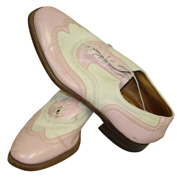 Don Cherrys Custom Made Johnston & Murphy Pink/White Sulvaprene LifeLong Shoes